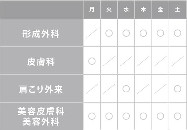 外来診療と手術のお時間