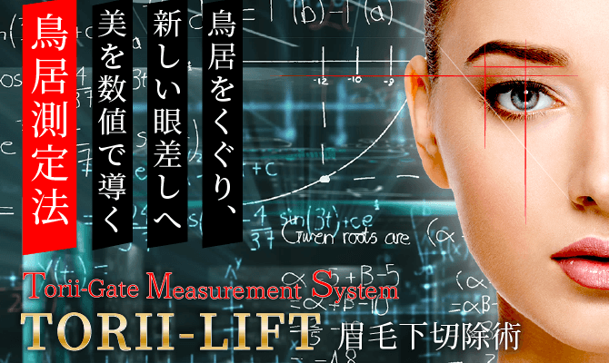 眉毛下皮膚切除術・鳥居測定法デザイン